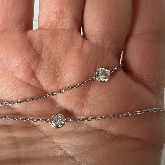 GABI RIELLE Sterling Silver Cubic Zirconia Station Wrap Long Necklace - Picture 8 of 10